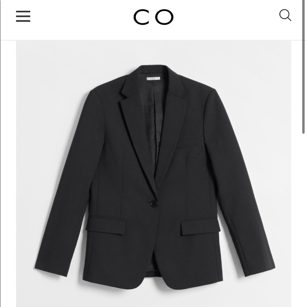 CO Collections Small Black Tailored Blazer in Garbardine